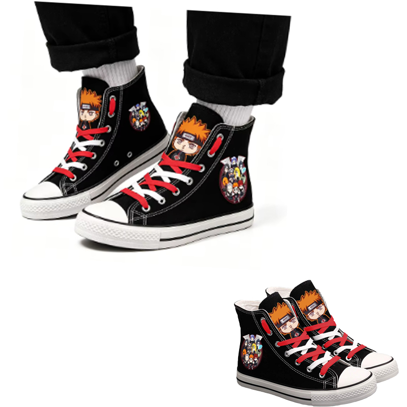 Anime Cosplay Idea - Naruto Uzumaki High-Top-Leinenschuhe für Herren und