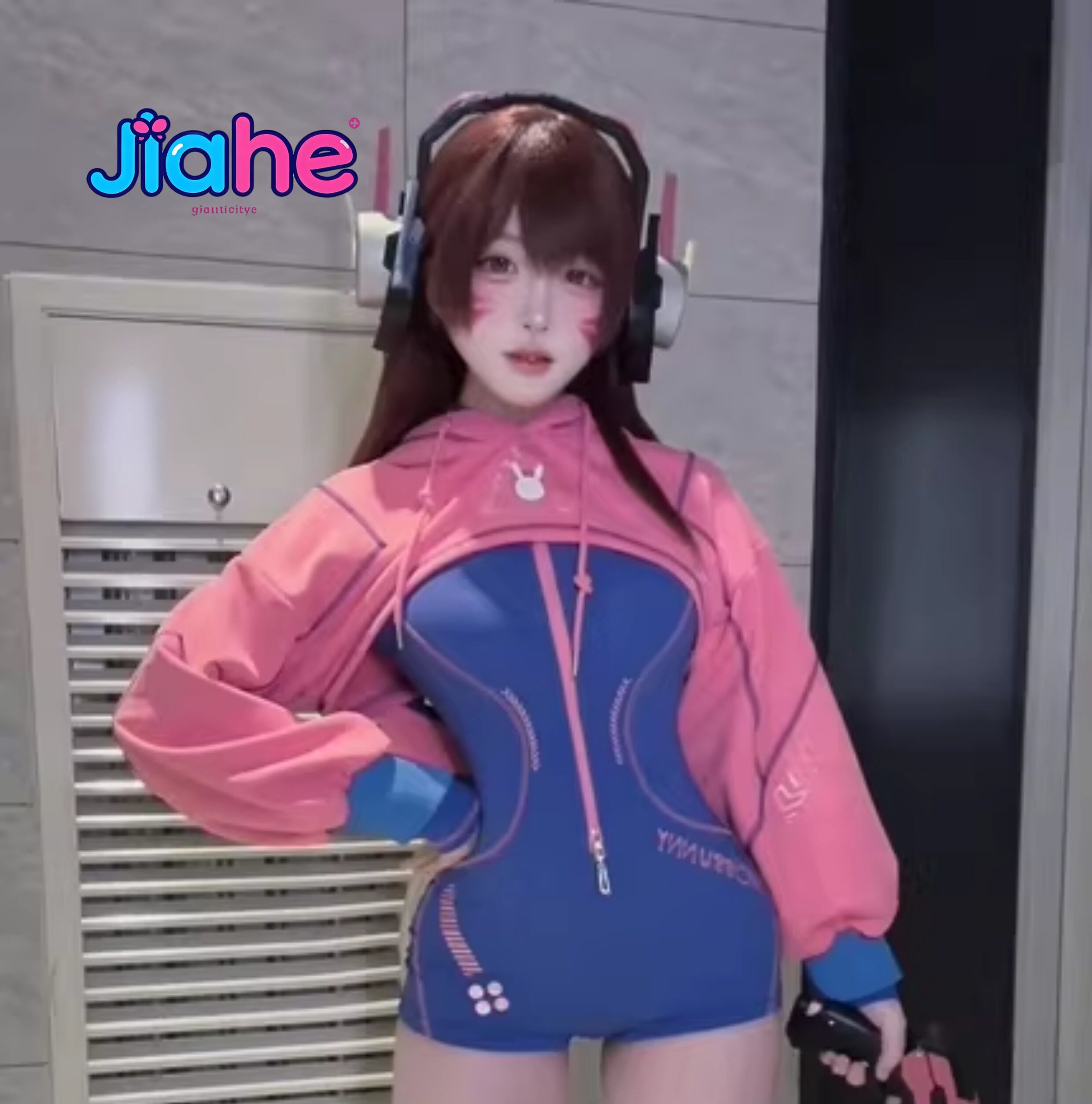 Anime Cosplay Jumpsuit - Auf Lager: D.Va Overwatch Cosplay-Kostüm für