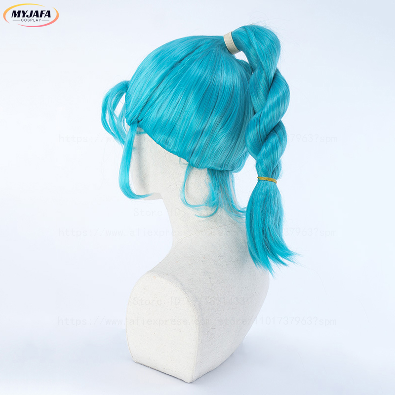 Anime Cosplay Blue Hair - Bulma Cosplay Perücke Buruma Perücke Blau