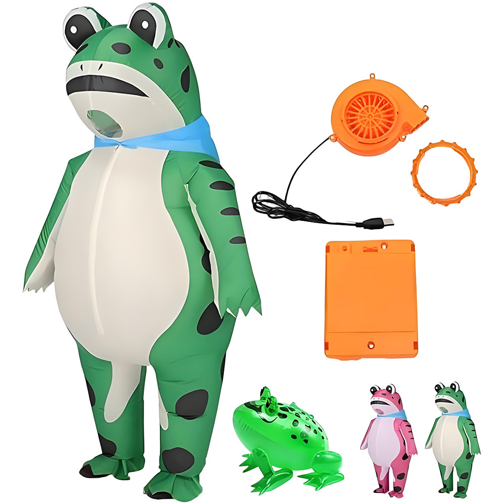Anime Cosplay Jumpsuit - ZOETOPKID Aufblasbares Frosch-Cosplay-Kostüm Lustiges Aufblasbares Frosch-Kostüm