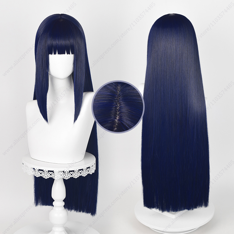 Anime Cosplay Blue Hair - Hinata Hyuga Cosplay Perücke Blau Schwarz