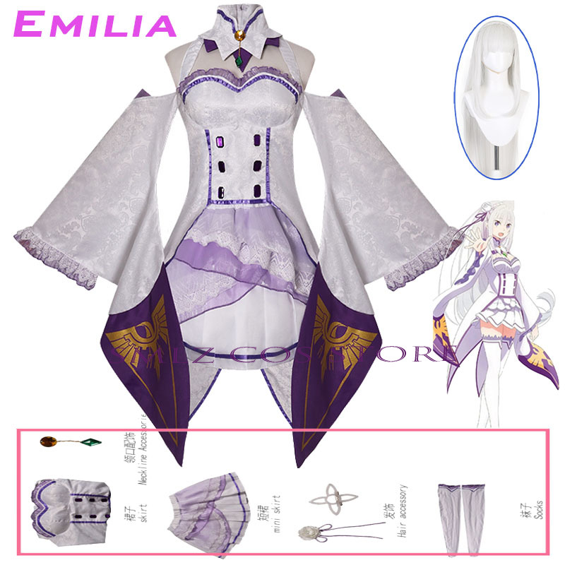 Emilia Cosplay Anime Re Zero K – Anime Cosplay Ladies Bewertung und Preis